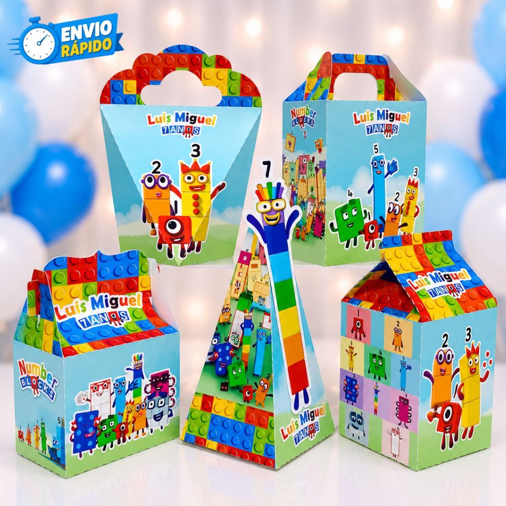 Kit 60 Caixas NumberBlocks (PEGUE E MONTE) -lembrancinha