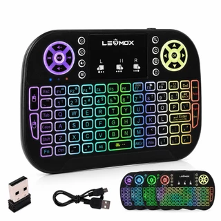 Mini Teclado Controle Sem Fio Led Para Tv Box Smart Tv Pc