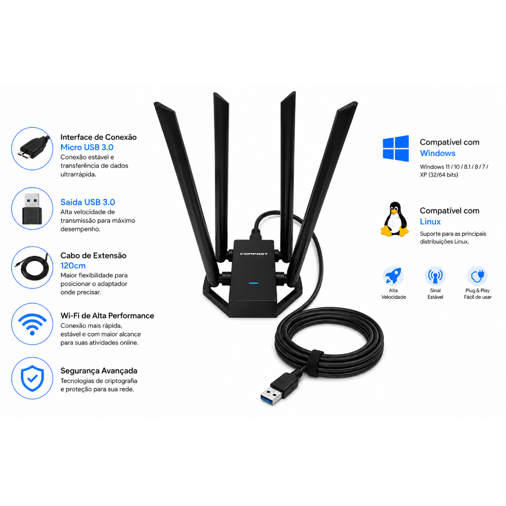 adaptador wireless alfa awus036ach shopee em Promoção na Shopee