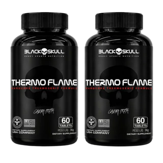Kit 2 Thermo Flames Black Skull 60 Tabletes | Rotina de Treino