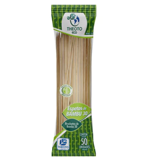 100 Espetos De Bambu Espetinho Churrasco 30cm Forte