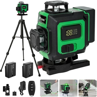 Nivel A Laser Profissional com Tripé 16/2 Linha Verde 30M Recarregável