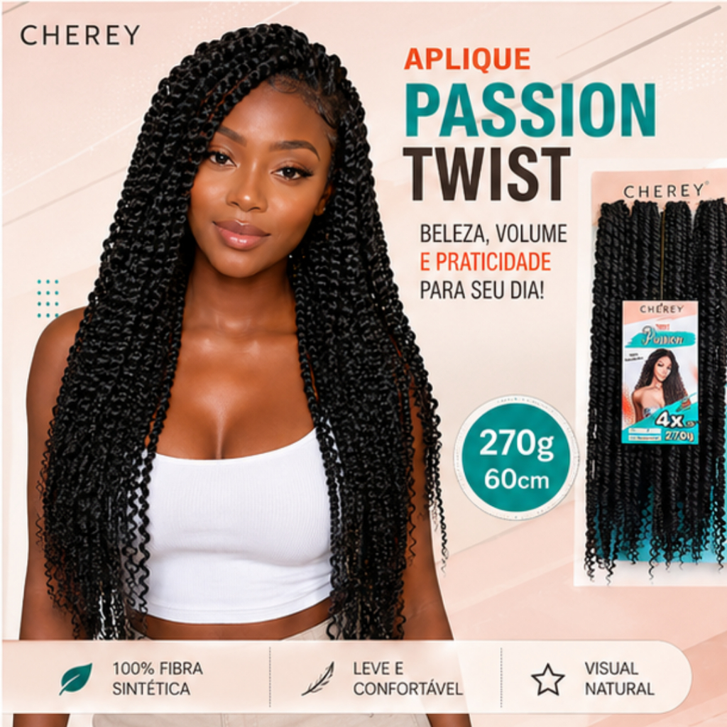 Cabelo Cacheado Passion Twist Cherey Caracol Dread Crochet