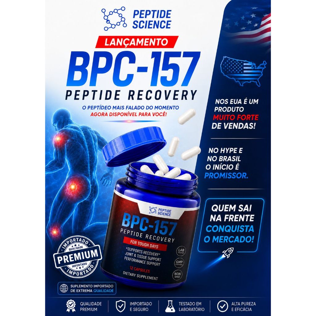 bpc 157 brasil Bpc-157 Peptide Science 500mcg 24 Cápsulas Importado and B12 Jensen Global JG12-1.5HP High Variant:500µg