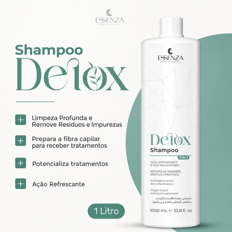 Shampoo Detox Preparador de Tratamentos Limpeza dos Fios Ação
