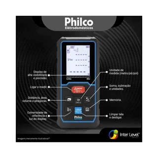 Trena Laser Force Alcance De 80m Display Led Ptl02 Philco