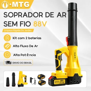 Soprador Elétrico Sem Fio 88V MTG 550W 30000RPM com 2 Baterias e Carregador