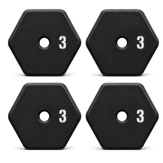 Kit musculação, Anilhas de 3kg / Kit 2 - 4 Unidades / Peso para Musculação