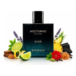 Perfume Rayhaan Nocturno Elixir Masculino EDP 100ml Original Importado