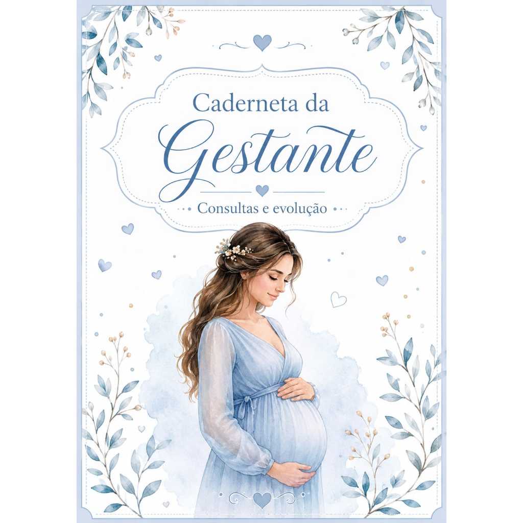 Caderneta da Gestante Personalizada — Azul