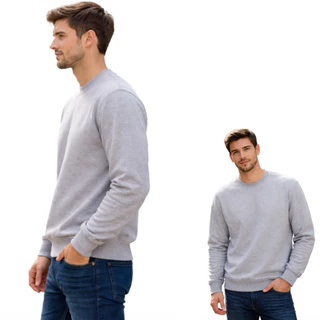 Blusa de Moletom Unissex Adulto Sem Capuz Básica e Confortável
