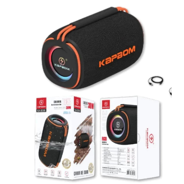 Caixa De Som Bluetooth Portátil 30W60W RGB KA-8296 KAPBOM