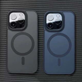Capa Magnética Textura Roscada Nova Sensação de Pele com Proteção de Lente para iPhone 11/12/13/14/15/16/17/18 Pro Max