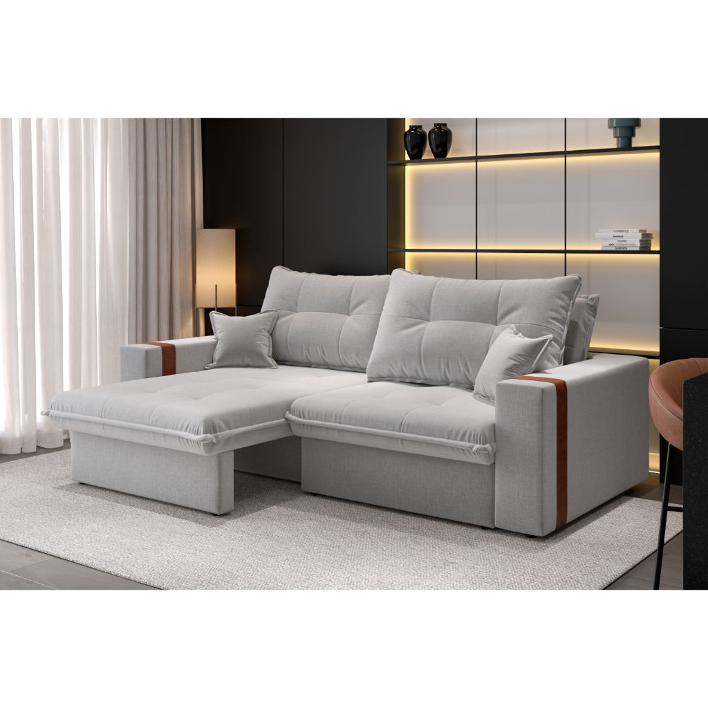 Sofá-cama Retrátil Reclinável 3 Lugares Linho 2,00m Ipanema