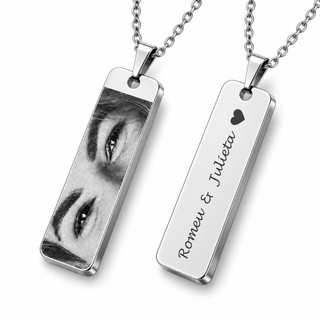 Colar personalizado com foto ou texto em aço inox