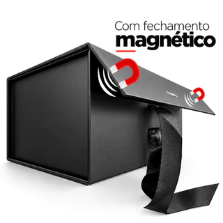 Caixa De Presente Magnética Personalizada 33x25x12 Premium Rígida com imã e Fita de Cetim