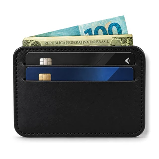 Porta Cartões Slim Couro Arredondado porta CNH Masculino e Feminino minimalista