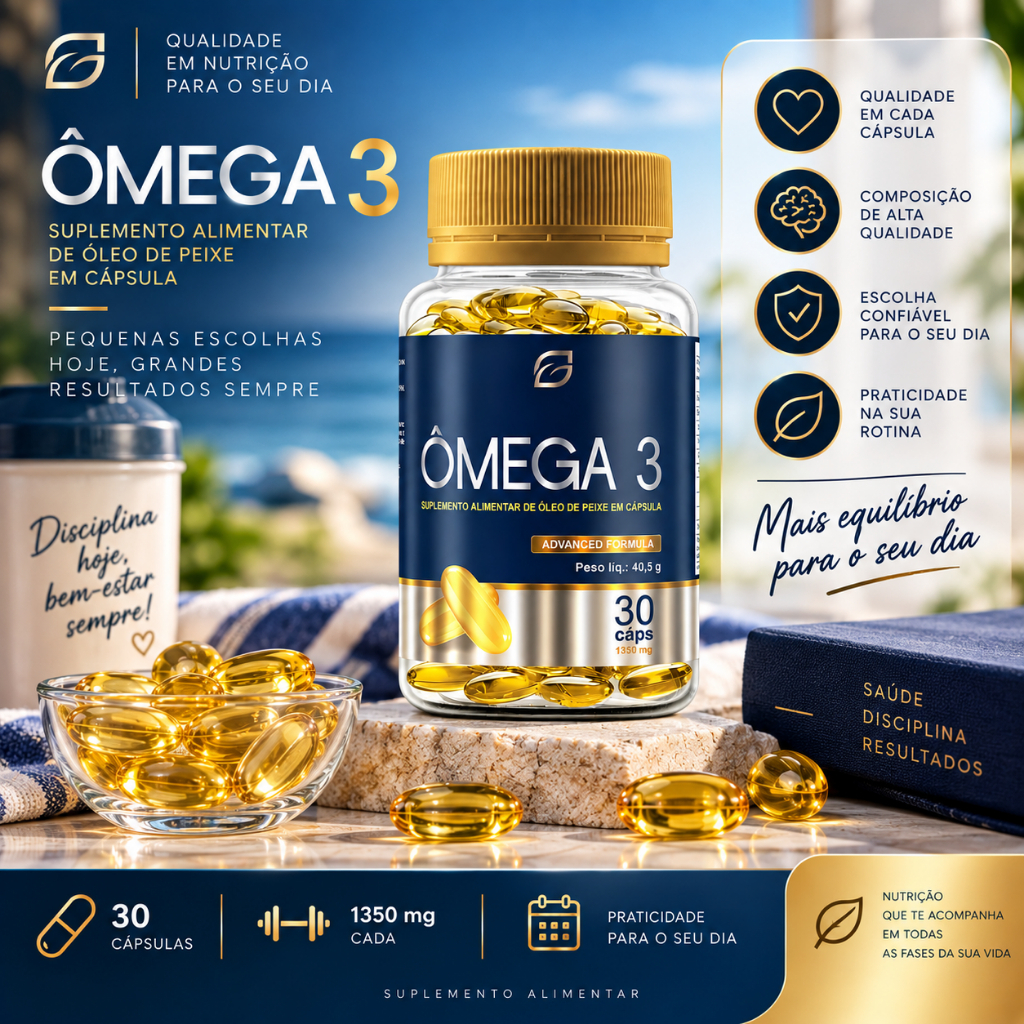 Ômega 3 1450mg óleo de peixe - EPA + DHA 30 cáps