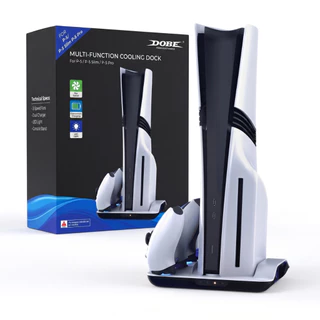 Base com Cooler e Carregador Suporte Vertical Duplo para Controle Ps5 Fat Slim Pro