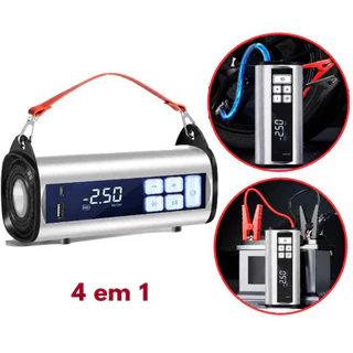 4 Em 1 Auxiliador de Partida Compressor Ar Digital Portátil Multifuncional 12000mAh 12V Moto Carro 3.0 Carreto Bola