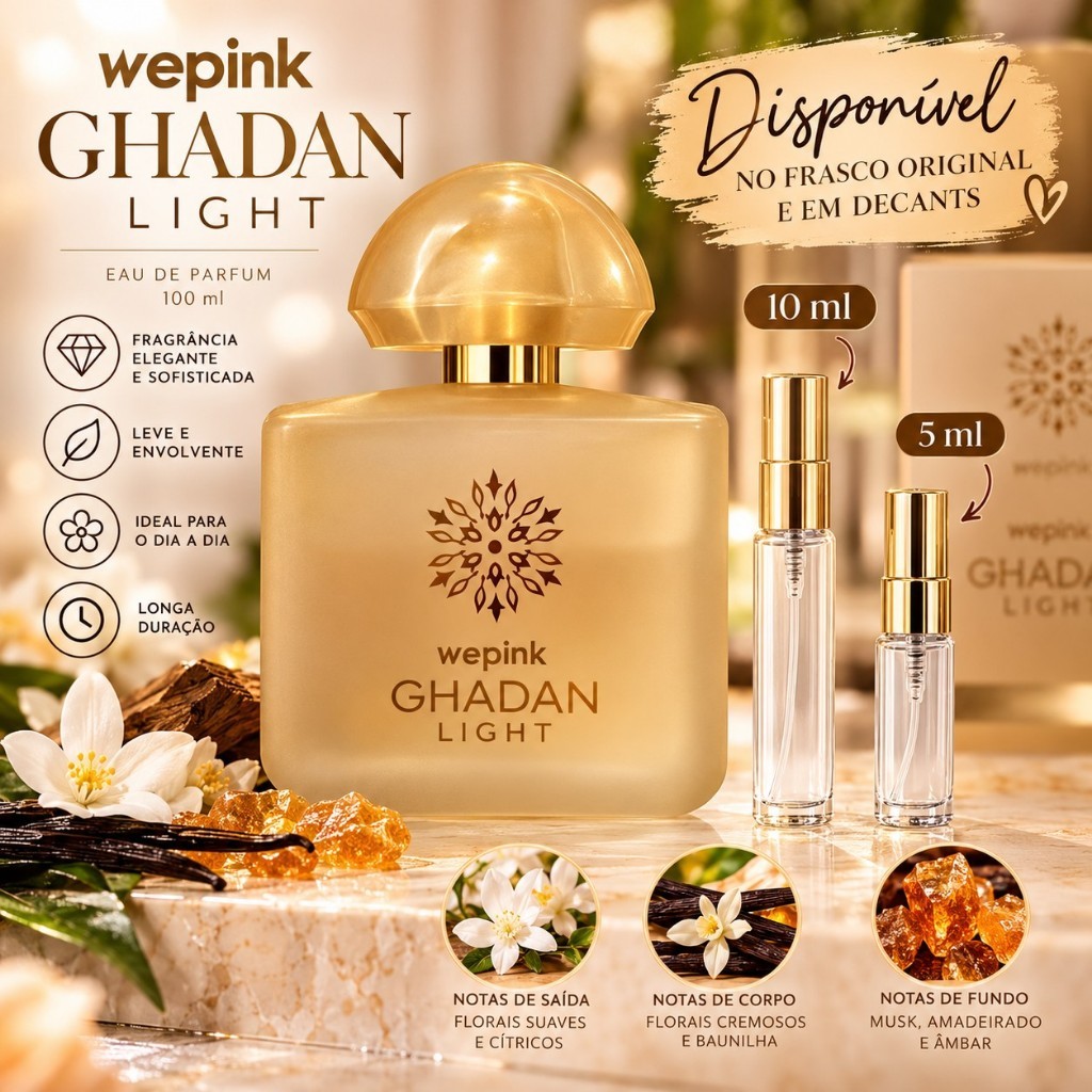 Ghadan Light WePink: floral, baunilha e âmbar em uma fragrância ...