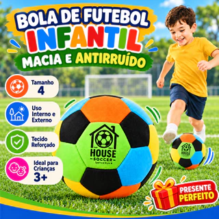 Bola de Futebol Silenciosa Nº 4 Macia Soft Antirruído Espuma Treino Interno Casa Criança Brinquedo Presente