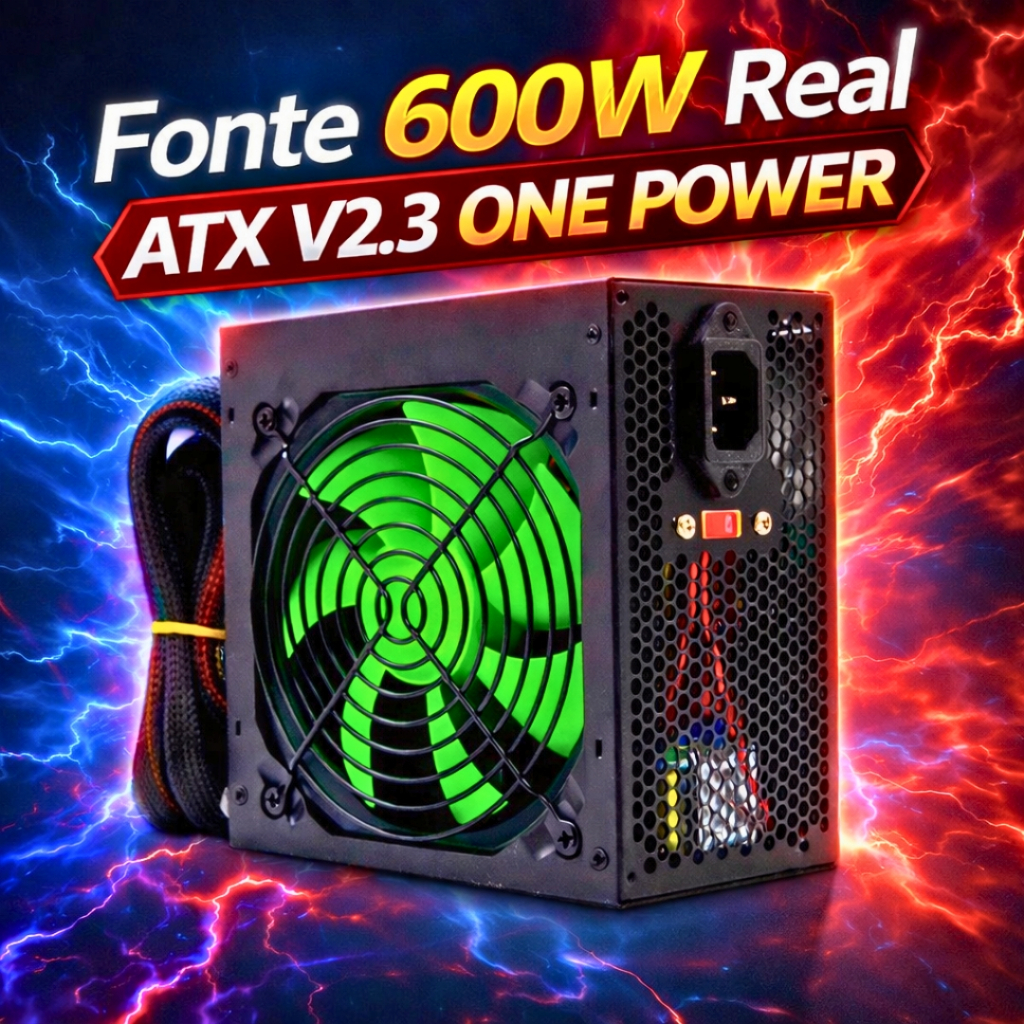 Fonte ATX 600W Real One Power V2.3 Bivolt 24 Pinos PC Gamer | Shopee Brasil