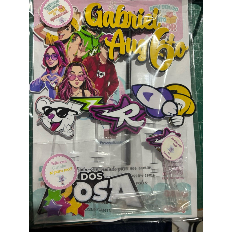Topper de Bolo Emilly Vick Dos Rosa /Turma dos Rosas/Topo de bolo ...