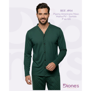 Pijama Blusa e Calça Conjunto Longo Americano Masculino Adulto Inverno Botão Cirúrgico Promoção em Oferta na Shopee