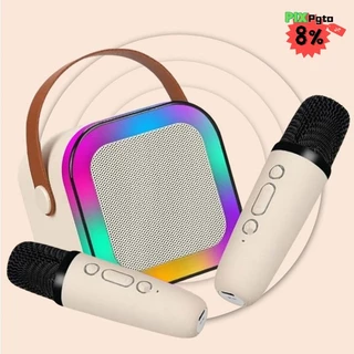 Caixa De Som Com Microfone Alto-Falante Karaokê sem fio Bluetooth Portátil em Oferta na Shopee