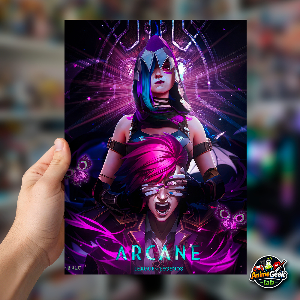 ARCANE スタンドディスプレイカード Quadro Placa Decorativa Arcane - League of Legends em MDF com