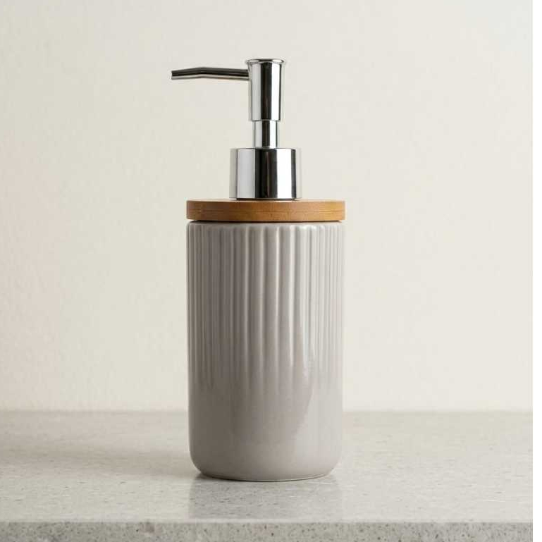 PORTA SABONETE DISPENSER 250ML PORCELANA E BAMBU CK6782 | Shopee