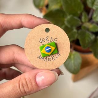 Broche Bandeira do Brasil | Pin Torcida Copa do Mundo | Acessório Verde Amarelo para Roupas e Mochilas em Oferta na Shopee