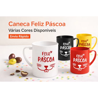 Kit 10 caneca personalizada Feliz páscoa Lembrancinha de Pascoa Lembrança Pascoa em Oferta na Shopee
