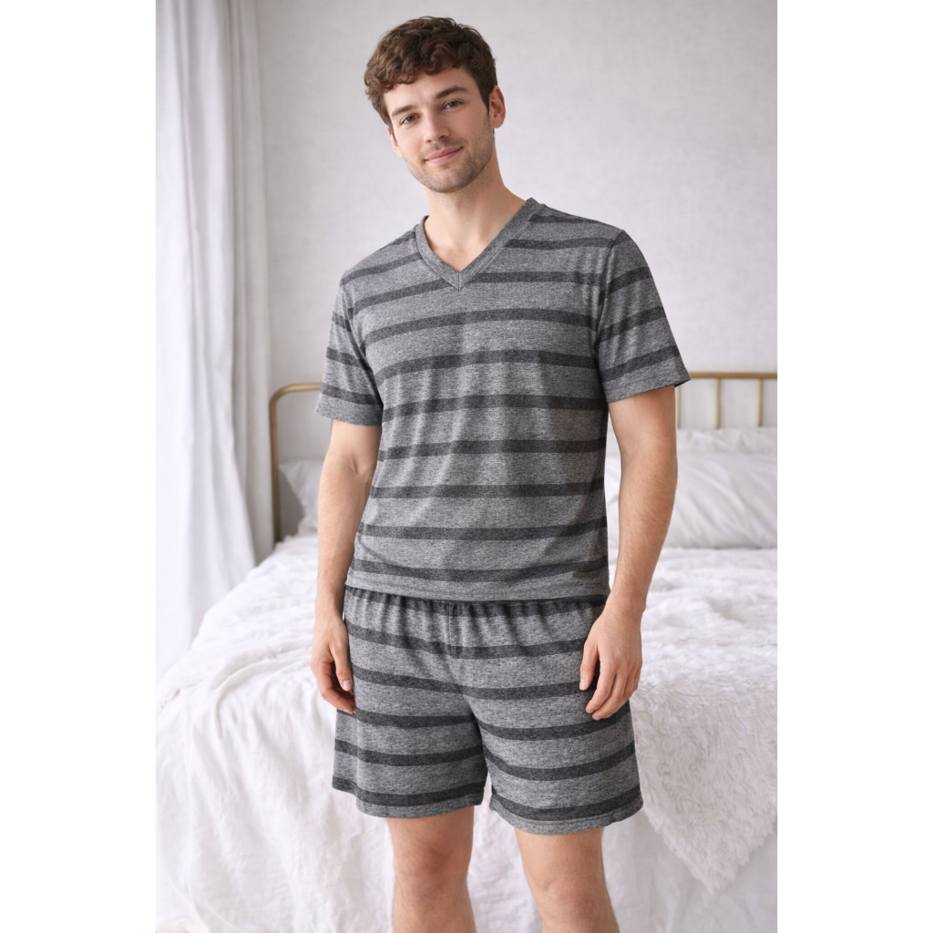 Pijama Masculino Curto Verão Confortável Variados em Oferta na Shopee