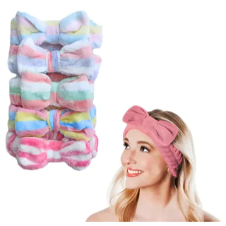 ANA 1108 Conjunto com 4 unidades Faixa Laço Maquiagem Makeup Toalha Tiara Cabelo Rosto Limpo em Oferta na Shopee