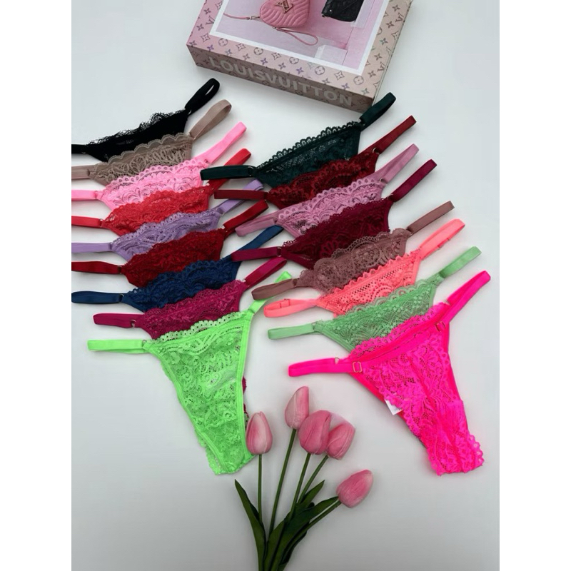 Kit 2 Calcinhas Fio Dental Feminina Ajustável em Tule – cores variadas ...