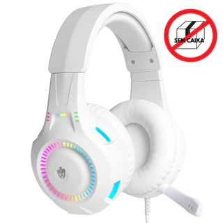 Fone De Ouvido Headset Gamer Branco Led RGB PC USB P2/P3 Celular Video Game Xbox PS4 PS5 - SEM CAIXA