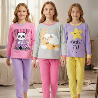 Kit Pijama 100% Algodão Infantil Menina | Roupa Dormi Juvenil Inverno | Pijama Infantil 1 ao 14 anos em Oferta na Shopee