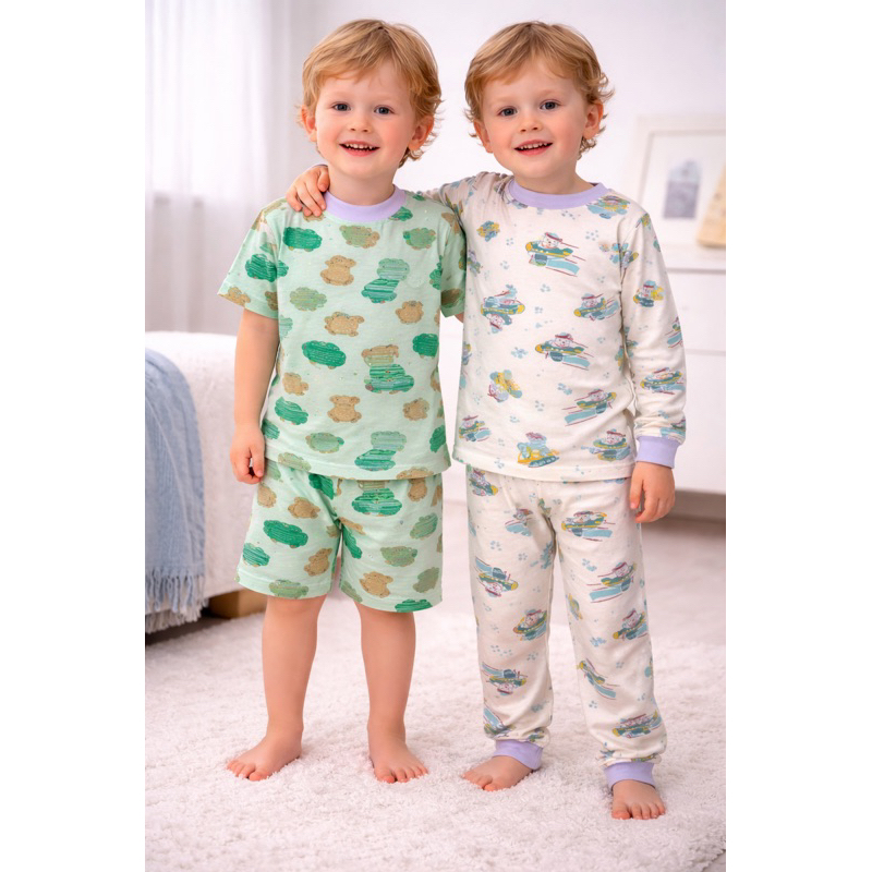 Kit Pijama Manga Curta + Manga Longa (4 Peças) (Tam. 2 a 12 anos)