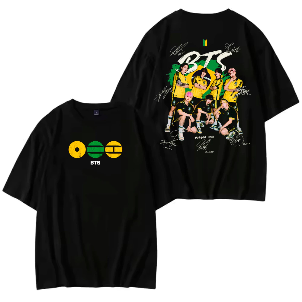 Camiseta Básica Ou Plus Size World Tour Copa Do Mundo Brasil Bts