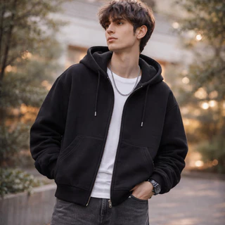 Blusa Jaqueta Casaco Masculino de Frio com Flanelado Quentinho frente com Zíper Abrigo Agasalho