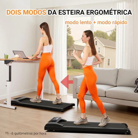 Esteira Portátil Caminhador Elétrico com Display Digital Fácil de Mover Suporta 110kg. Ideal para Academia