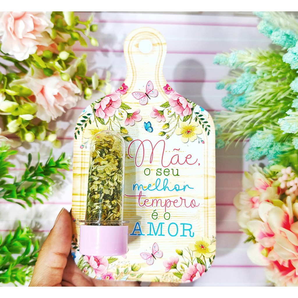 Lembrancinha Dia das Mães Card Tábua de Papel Decorada Tempero Amor em Oferta na Shopee