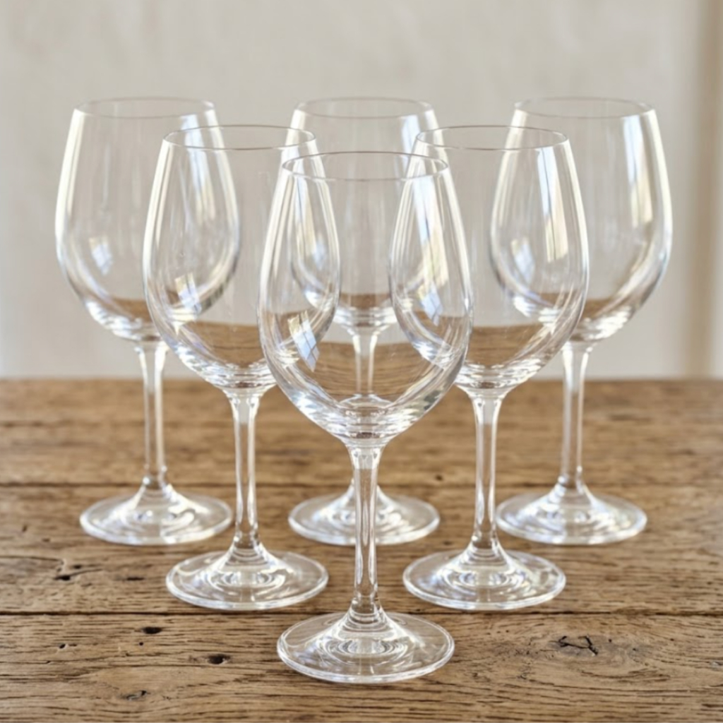 Jogo Taças de Vidro 300ml 6 Peças Vinho Água Luxo Resistente