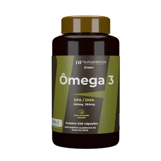 Omega 3 1450mg HF Suplementos 240 Caps Óleo de Peixe Puro EPA DHA Concentrado Coração e Saúde Vida