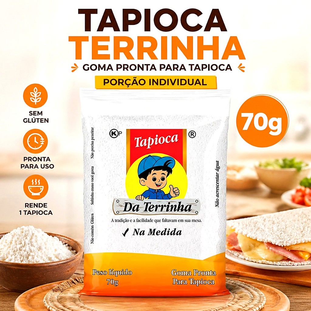 Kit Tapioca Hidratada 70gr 14 porções – Goma de Tapioca /Beiju/Dadinho ...