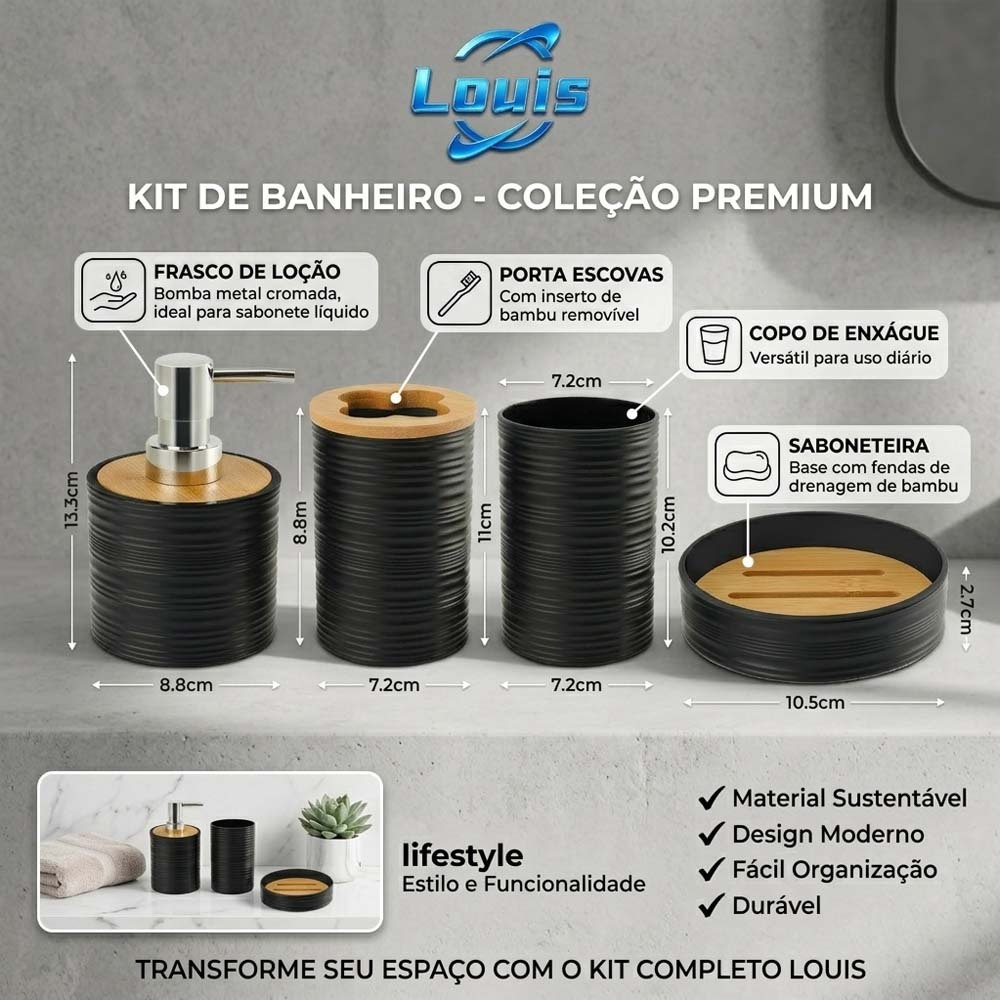 Kit 4 Peças para Banheiro
