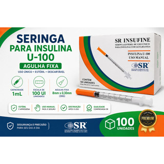 Seringa De Insulina Agulha Fina 10/20/50/100 Unidades Agulha Fixa de 100ui Botox/Odontologia/Anestesia — foto 2 — Achou Levou Brasil