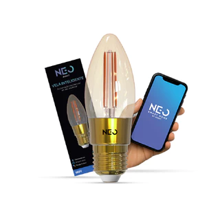 Kit 1, 2 ou 3 Lâmpadas Led Vela Smart Inteligente Wi Fi 5w 1800K/2700K Colorido E27 110v/220v Neo Avant